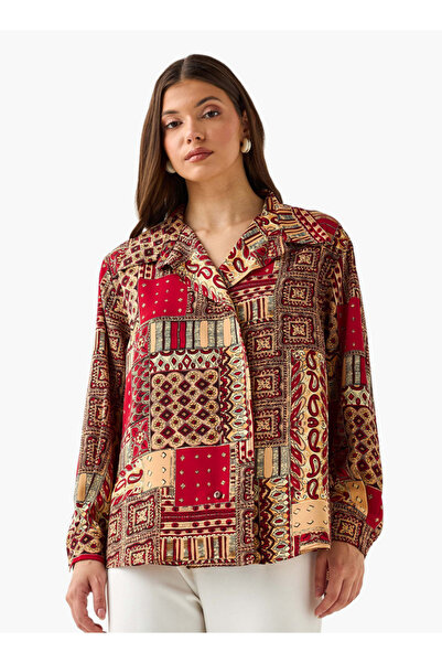 FAV قميص بنقشة بيزلي وحافة غير متساوية