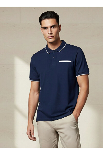 FAV Men Short Sleeves Textured Polo T-shirt