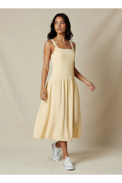 2Xtremz Textured Women Dress with Square Neck