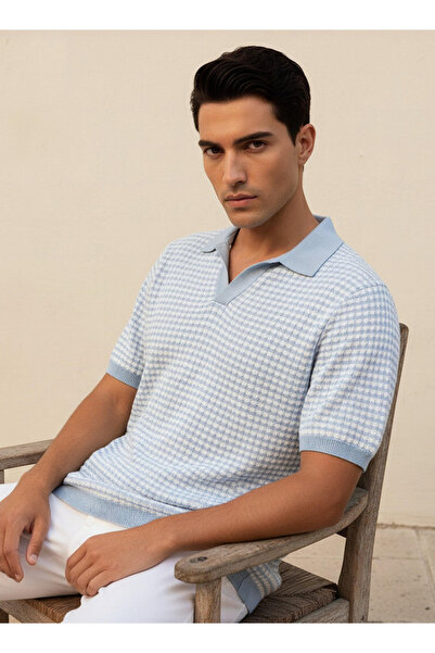 Emperor Men Short Sleeves Textured Polo T-shirt