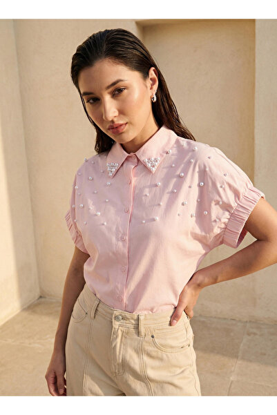 2Xtremz قميص قطن مزين باللؤلؤ