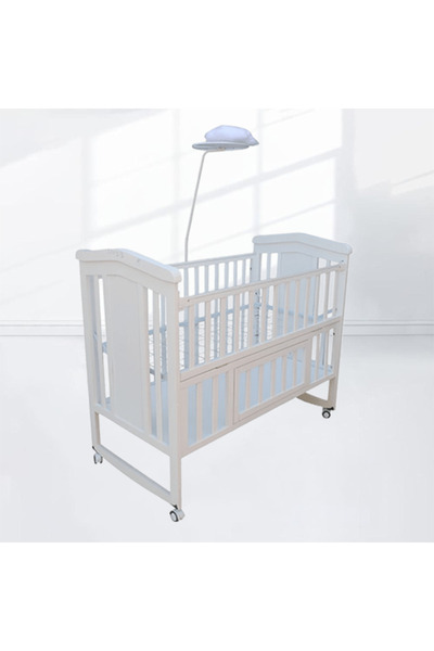 Generic Wooden Baby Bed with Mosquito Net, Adjustable Height, on Wheels, Suit...