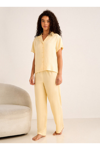 FAV طقم بيجاما قميص بأزرار وبنطال