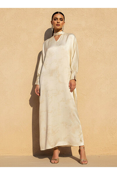 Iconic فستان قفطان مطبوع بفتحة رقبة على شكل ثقب المفتاح