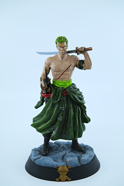 PWUL WORKS Figür 25cm One Piece Roronoa Zoro Figür - Özel El Boyaması Anime K...