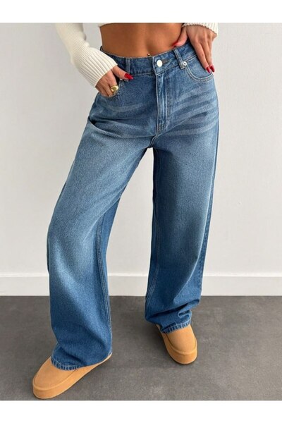 DENİKK Trend Tint Washed Wide Fit Baggy Jean Denim Pants-Trend Tint Washed Wi...
