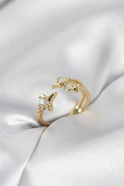 Clariss خاتم نسائي من مينيمال بول ستار موديل ذهبي اللون