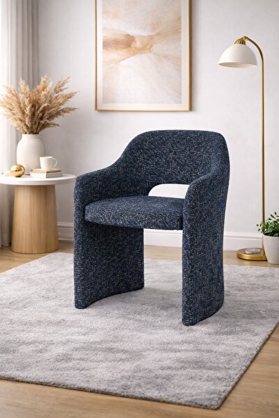 N.zone Modern chair with a curved design, fully upholstered – luxurious bugle...