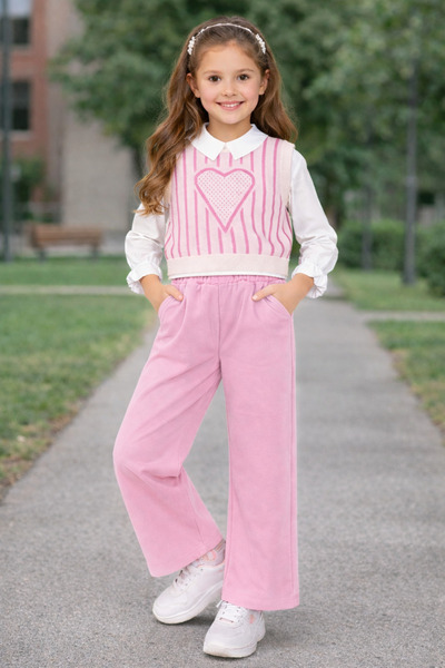 son öz bebe SONÖZBEBE 924-02-26 Πλεκτό πουλόβερ με σχέδιο καρδιάς για κορίτσι...