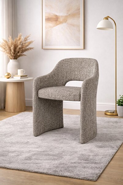 N.zone Modern chair with a curved design, fully upholstered – luxurious bugle...