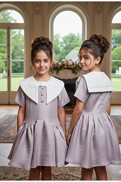 Rawai Roma Classic girls' dress with a wide white collar for special occasions