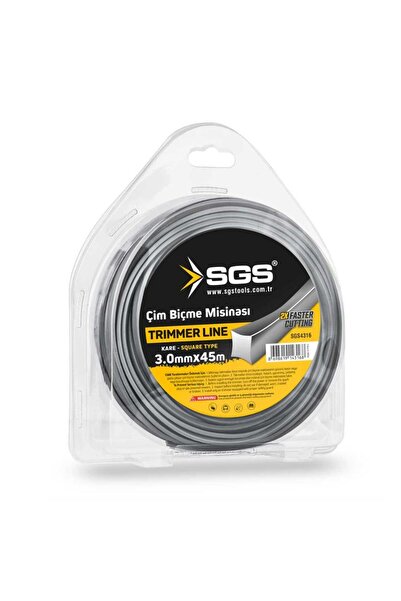 SGS Çim Biçme Tırpan Misinası - Kare - 3.0 mm. - 45 mt.