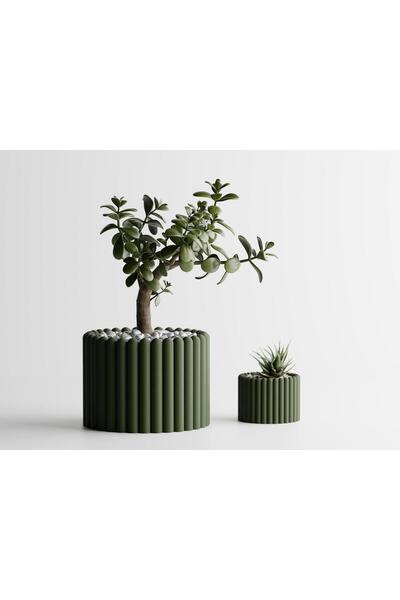 Sani Vază „Ancona BIG” 135 x 135 x H100mm - Verde închis mat