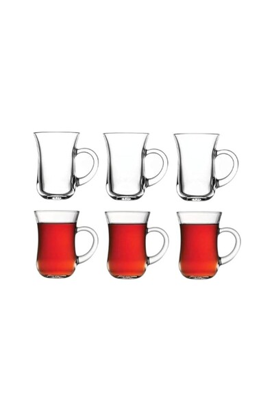 WDA Tea Glasses With Handle - 6 pcs Tea Cups,