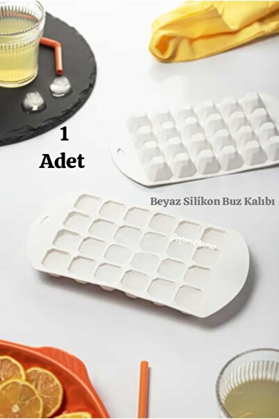 ÇEÇEN HOME (قطعة واحدة) قالب ثلج كبير من السيليكون باللون الأبيض، قالب ثلج كب...