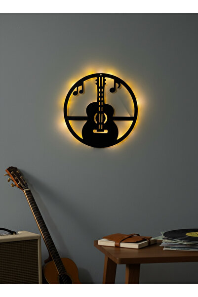 Murat Lazer Gitar Işıklı Tablo,Müzik Temalı Işıklı Duvar Dekorasyonu