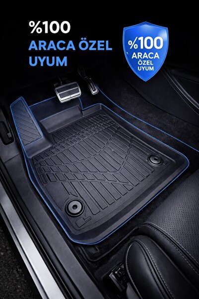 Monlion Renault CAPTUR 2013-2019+3D PRO Havuzlu Paspas| Üst Segment TPE| Klipsli | Yüksek Kenar | Araca Özel