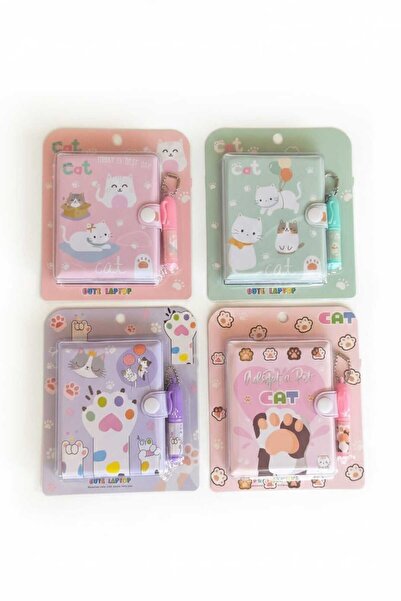 ALPA STORE Kalemli Pofidik Kedi Temalı Mini Not Defteri 1 ADET