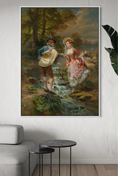 ARTAN GALLERY İtalyan Kadife Klasik Aşk Sahnesi Duvar Tablosu | Yağlı Boya Gö...