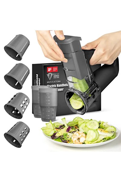 SP SPON Multifunctional cordless vegetable slicer with 4 blades, USB-C charging