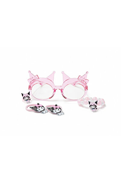 burjalmodah طقم إكسسوارات أطفال بناتي (5 قطع) - يشمل نظارة وردية بشكل تاج، سو...
