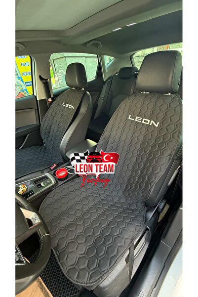 LeonTeamTurkey Seat Leon 3 Parça Leon Yazılı 2006/2020 Uyumlu Kılıf Seti