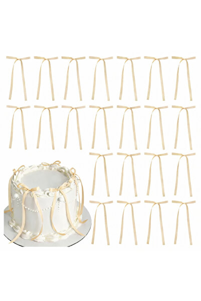 edalle 10 Adet Uzun Saten Hazır Fiyonk | Doğum Günü, Pasta Süsleme, Duvar, Ko...