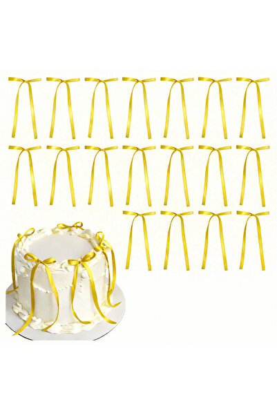 edalle 10 Adet Uzun Saten Hazır Fiyonk | Doğum Günü, Pasta Süsleme, Duvar, Ko...