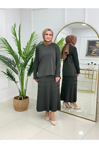 SELVENORA Aden Mercerized Hijab Suit Tunic Skirt Double Set – Standard Size (...