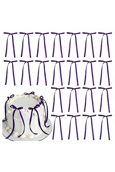 edalle 10 Adet Uzun Saten Hazır Fiyonk | Doğum Günü, Pasta Süsleme, Duvar, Ko...