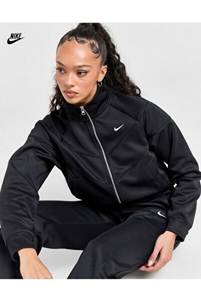 Nike Windrunner Poly Knit Jacket Siyah Kadın Ceket