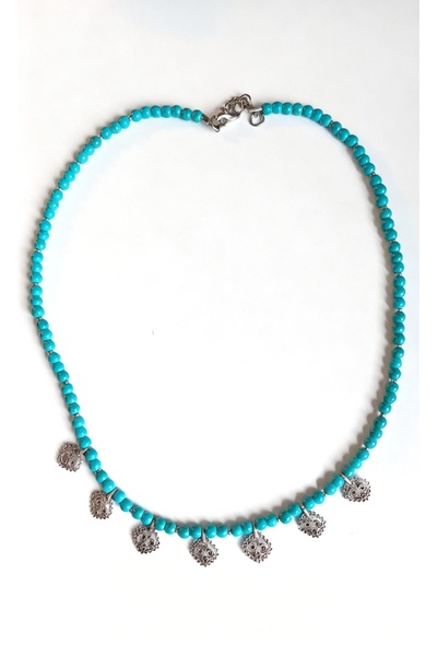 SUGÜLİNSHOP & HANDMADE JEWELRY Alpaka Gümüş Firuze Kolye