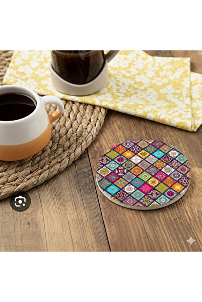 NOSTA Set of 6 Colorful Themed Coasters – with Protection Box