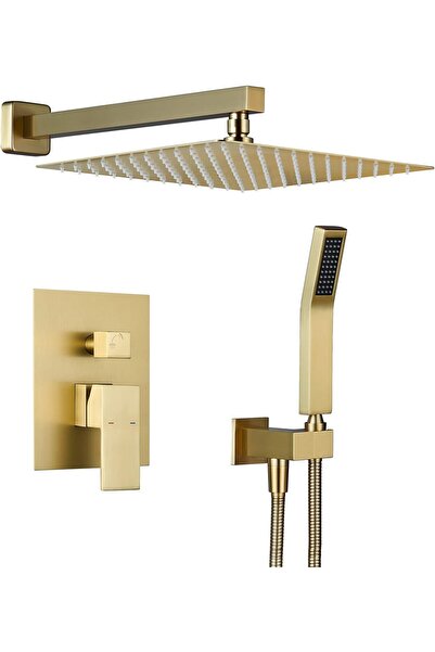 Almiftah Artiqua Rain Shower System 12 Inches Shower Combo Set Brushed Gold