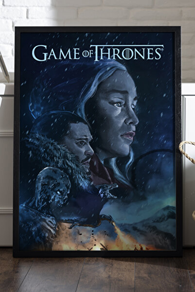 Duvarda Αφίσα Game of Thrones με μαύρο ξύλινο πλαίσιο, διακοσμητικός πίνακας ...