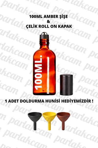 parlakcam 1 قطعة زجاجة رول أون زجاجية بغطاء أسود مقاوم للتسرب مع كرة فولاذية ...