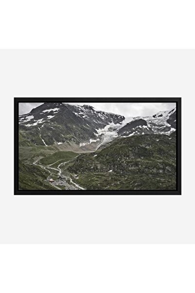 Tajridhome لوحة جبال - مشهد جبلي - ألوان رمادية وخضراء - هادئ - لوحات طبيعة -...