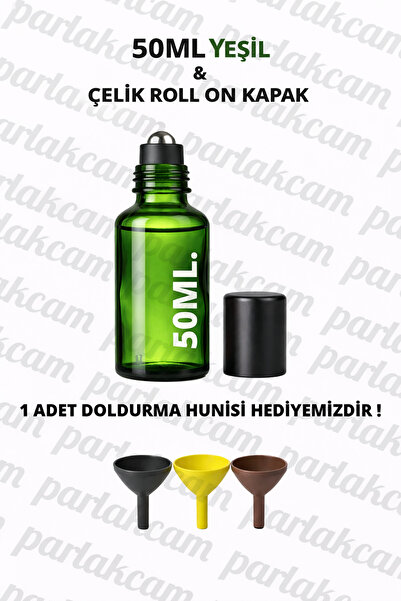 parlakcam 1 قطعة زجاجة زجاجية بغطاء أسود مقاوم للتسرب مع كرة فولاذية، سعة 50 ...