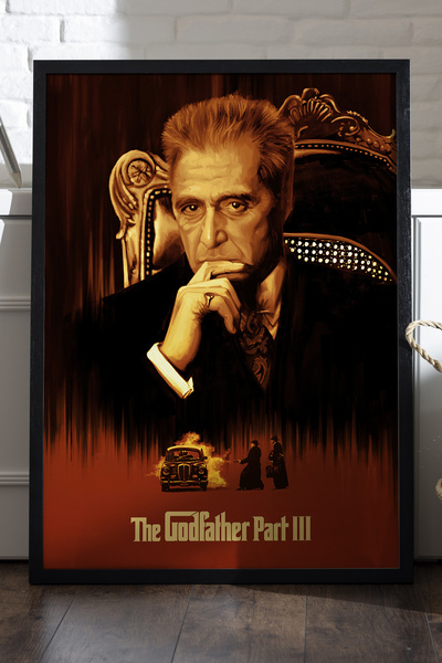 Duvarda Η αφίσα The Godfather με μαύρο ξύλινο πλαίσιο, διακοσμητικός πίνακας ...