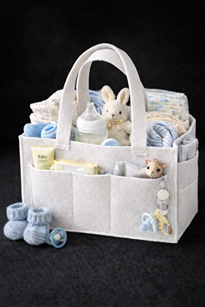 Balkan Room White Felt Mother Baby Care Bag Organizer Portable Organizer for ...