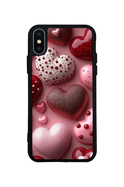 Aksel Kılıf غطاء متوافق مع iPhone XS Max، مطبوع، أسود غير لامع، سيليكون ناعم،...