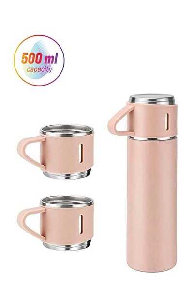 Generic Stainless Steel Vacuum Insulated Flask Set with 3 Stainless Steel Cup...