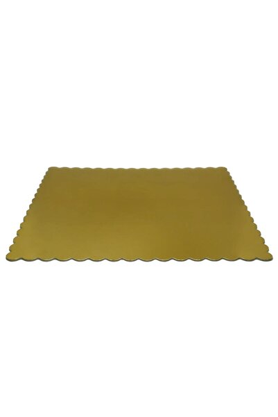 omeyva Dikdörtgen Kalın Altın Pasta Kek Turta Altlığı Tabanı - 26x37 Cm. - 25...
