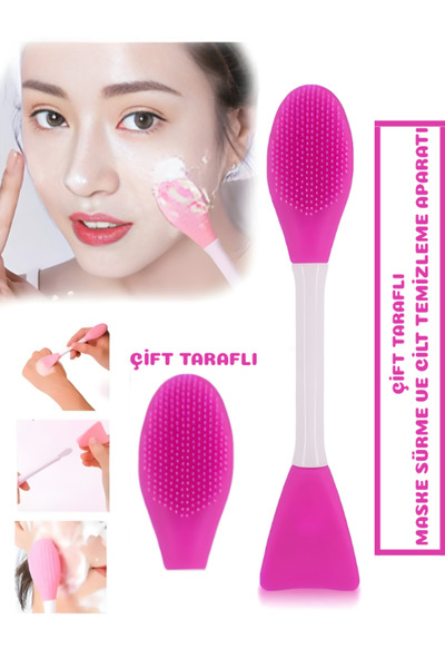 SheMask Maske Sürme ve Cilt Temizleme Fırçası – Çift Taraflı Silikon Yüz Bakı...