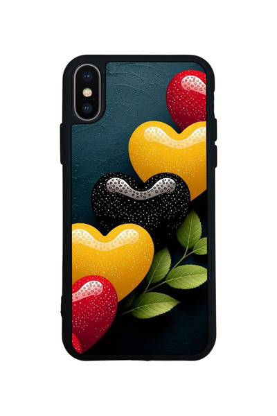 Aksel Kılıf غطاء متوافق مع iPhone XS Max، مطبوع، أسود غير لامع، سيليكون ناعم،...