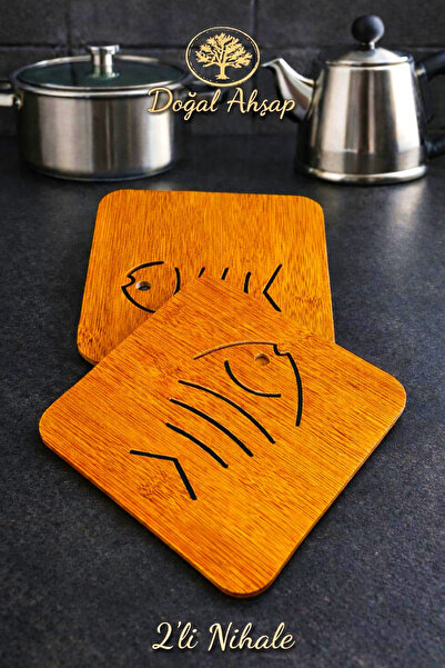 SWENCRAFT 2 li MDF Ahşap Nihale Falper Design Çaydanlık Altı Sıcak Tencere De...