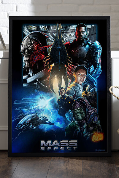 Duvarda Αφίσα Mass Effect με μαύρο ξύλινο πλαίσιο, διακοσμητικός πίνακας τοίχ...