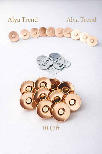 aladepo Alya Trend Bag Magnets (10 Pieces), Magnetic Snap Fasteners