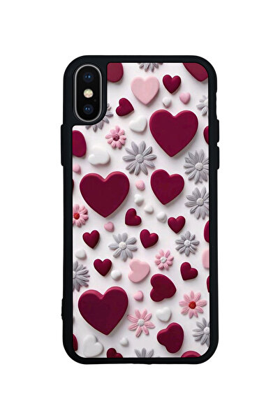 Aksel Kılıf غطاء متوافق مع iPhone XS Max، مطبوع، أسود غير لامع، سيليكون ناعم،...