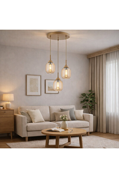 HubRom Полилей, HIERRO 4117-03YFR 35x90 см 3xE27-60W Антично кафяв